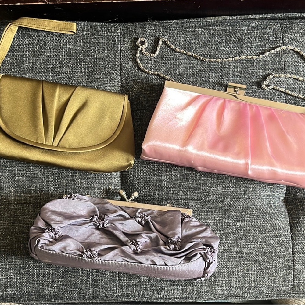 Three evening bags; perfect for wedding or prom. Never used.